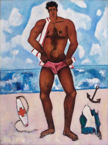 “Canuck Yankee Lumberjack at Old Orchard Beach, Maine” Marsden Hartley Maine