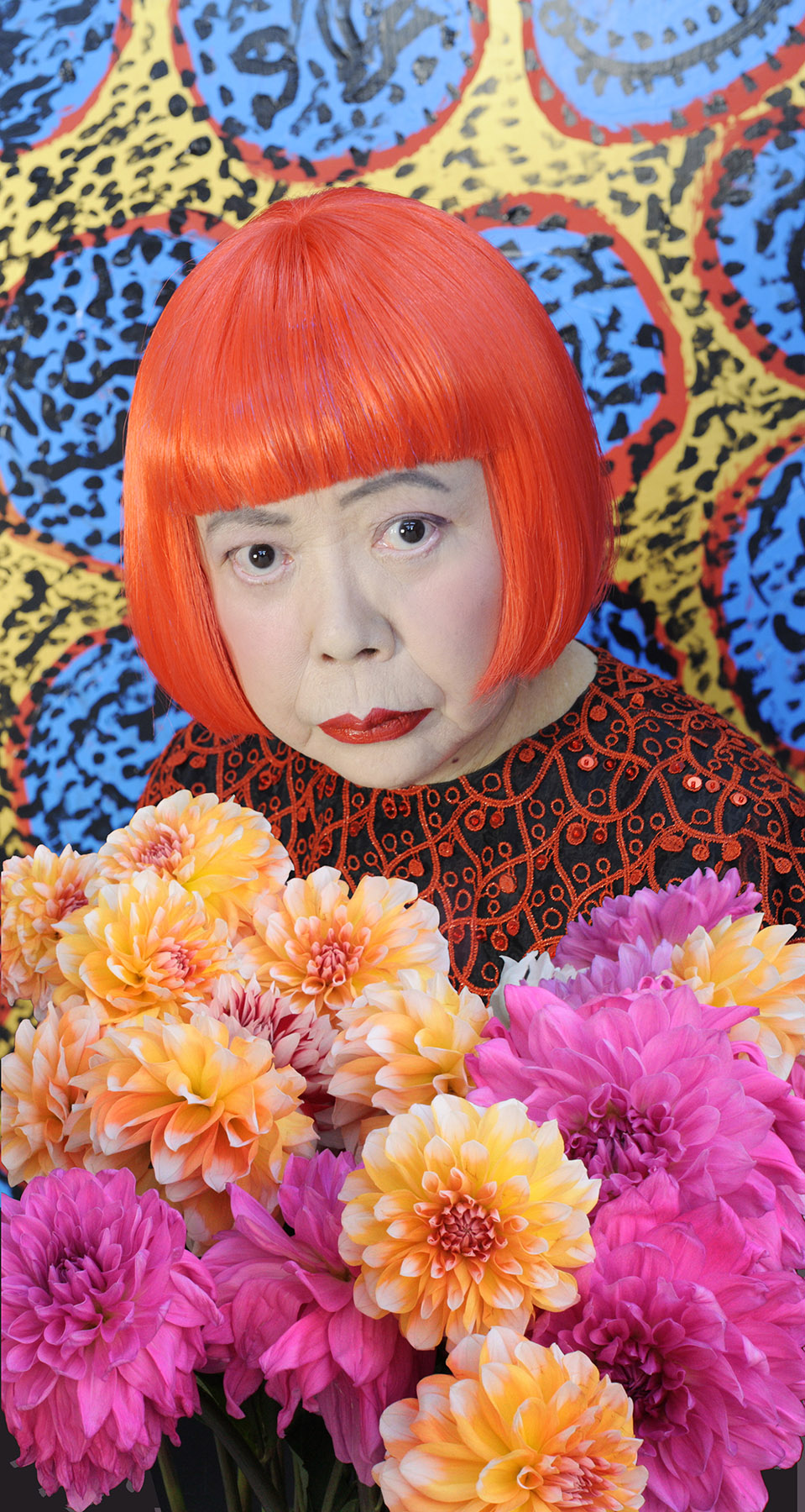 kusama with flowers