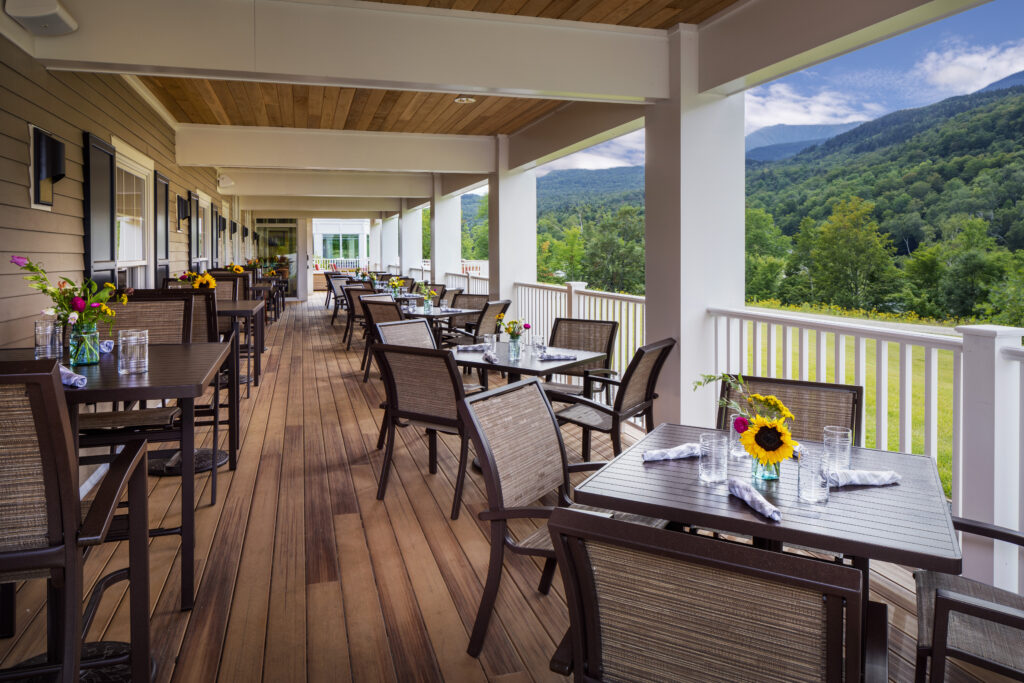 hotel deck in mountains