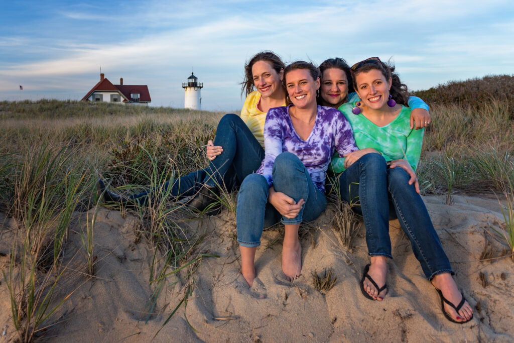 Four women on the dunes at Provincetown.
